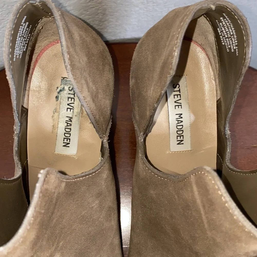 Steve Madden Nami Taupe Brown Suede Ankle Boot Size 10